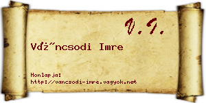 Váncsodi Imre névjegykártya