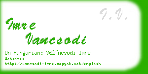 imre vancsodi business card